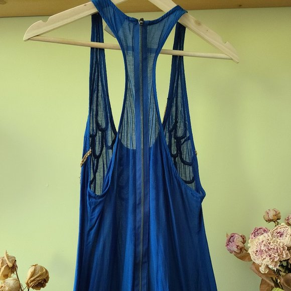 Blue Tunic/Mini Dress with Beading - Picture 3 of 5